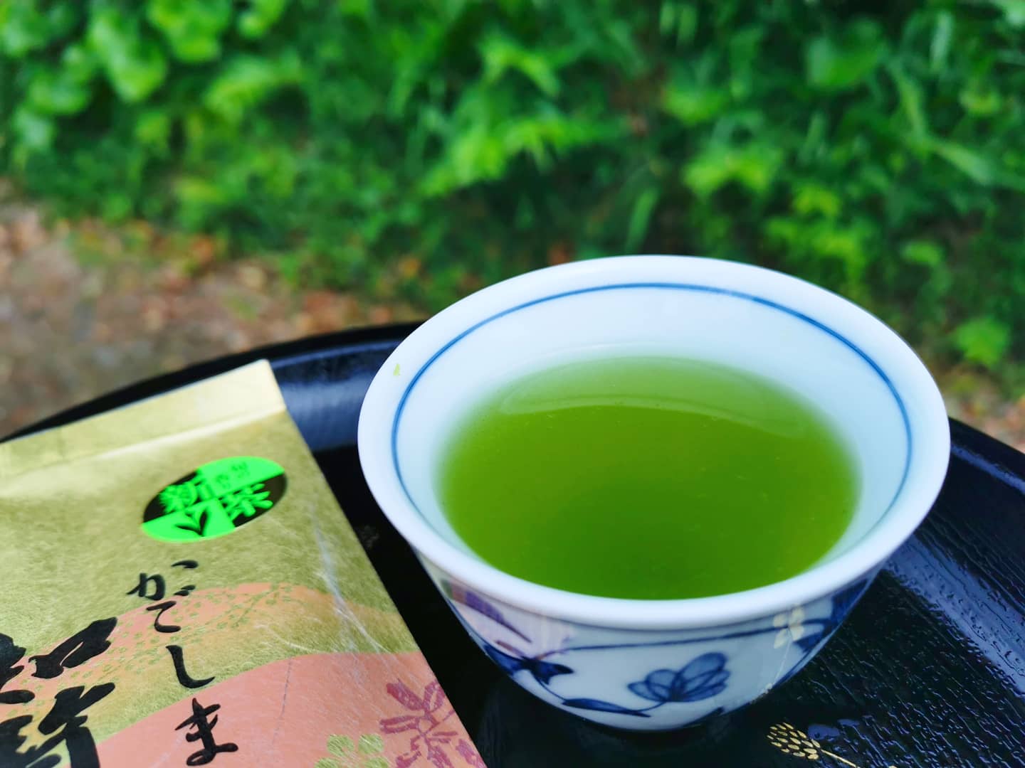 かごしま知覧茶 金印 パッケージとお茶